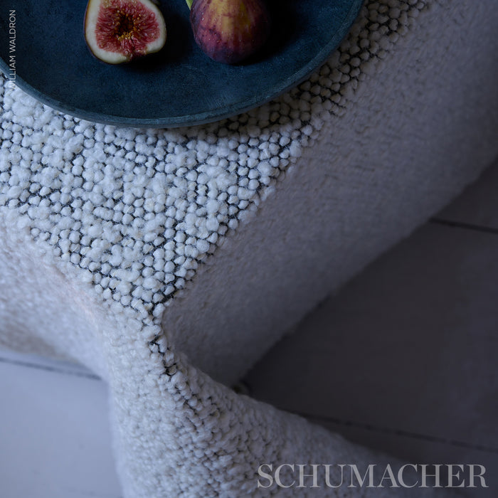 Schumacher Margarete Boucle Ivory On Charcoal Fabric 80530