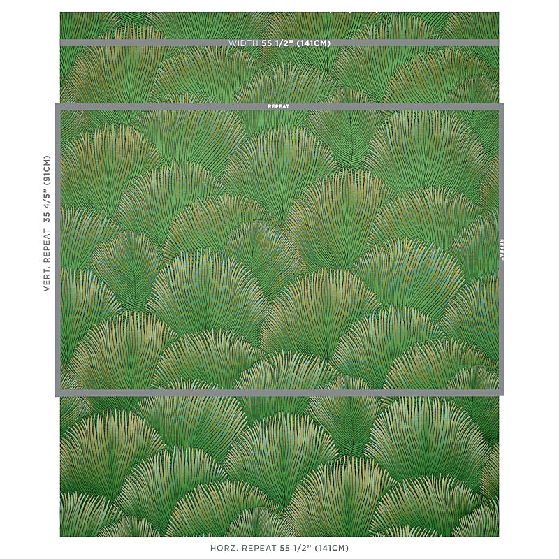 Schumacher Fondale Green Fabric Sample 80551