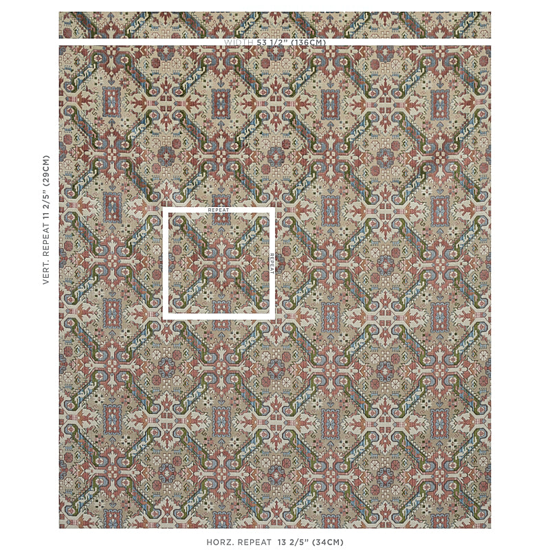 Schumacher Tiraz Velvet Multi Fabric Sample 80602