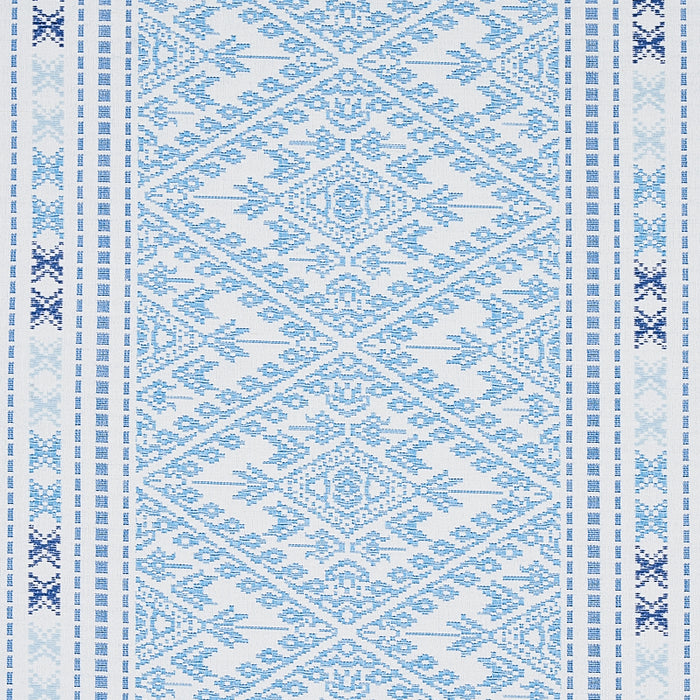 Schumacher Ruiz Jacquard Sky Fabric Sample 80611