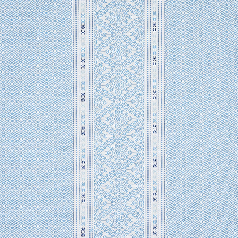 Schumacher Ruiz Jacquard Sky Fabric Sample 80611