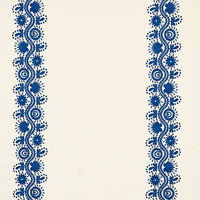 Schumacher Theodora Embroidery Blue Fabric 80741