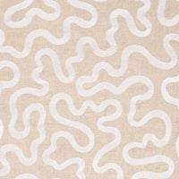 Schumacher Riley Embroidery Ivory On Natural Fabric 80792