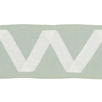 Schumacher Legere Applique Tape Ivory On Seaglass Trim 80872