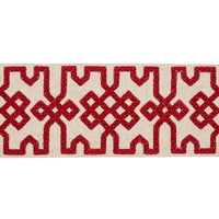 Schumacher Knotted Trellis Tape Crimson On Unbleached Trim 80881