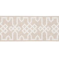 Schumacher Knotted Trellis Tape Grey On Neutral Trim 80885