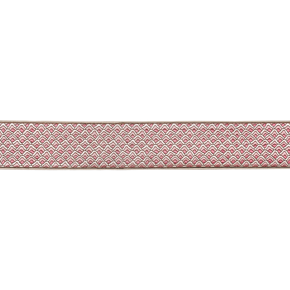 Schumacher Sunrise Embroidery Tape Pink Trim Sample 80891