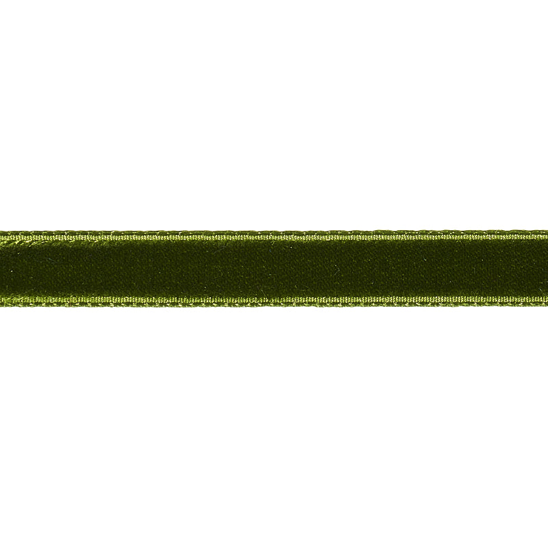 Schumacher Velvet Tape Narrow Moss Trim Sample 80925