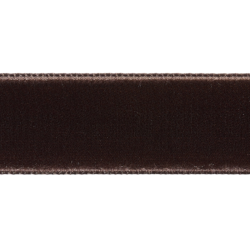 Schumacher Velvet Tape Medium Truffle Trim Sample 80949