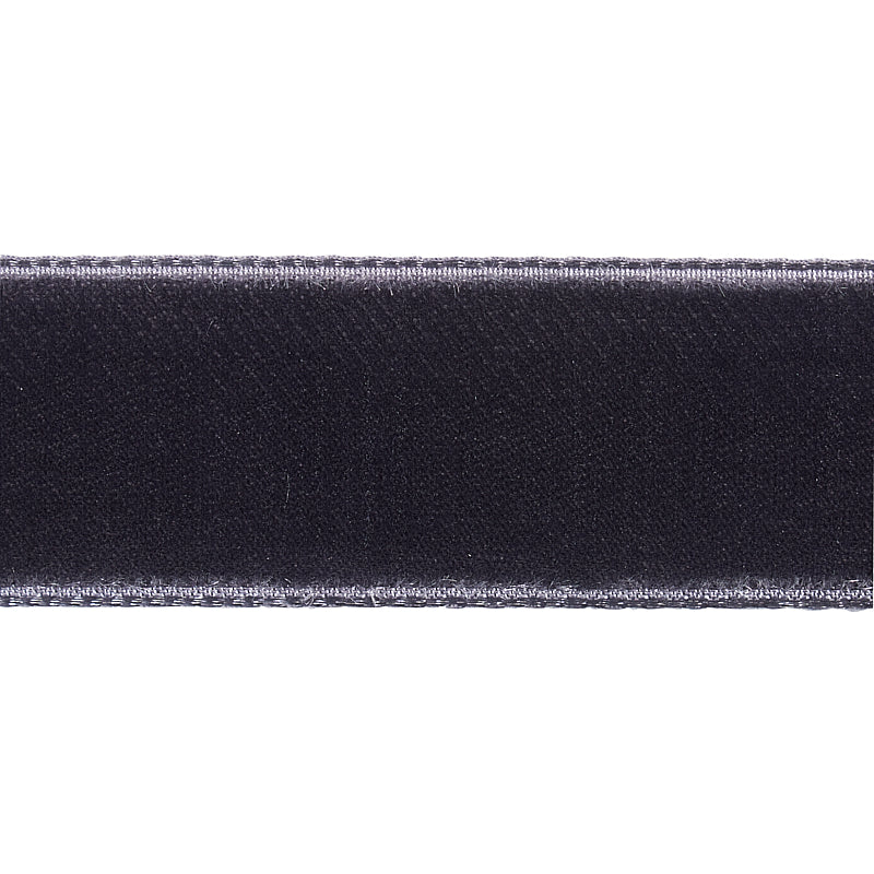 Schumacher Velvet Tape Medium Graphite Trim Sample 80950