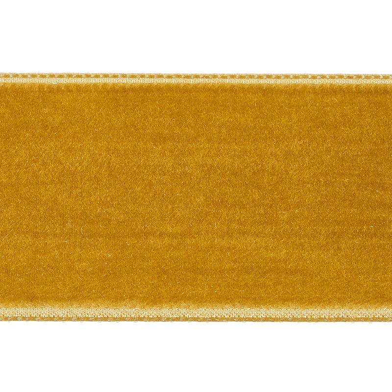 Schumacher Velvet Tape Wide Gold Trim Sample 80966