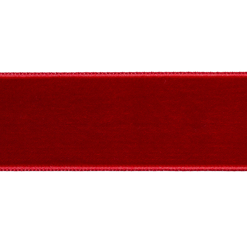 Schumacher Velvet Tape Wide Crimson Trim Sample 80967