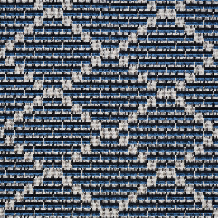 Schumacher Berg Epingle Indigo Fabric Sample 80991