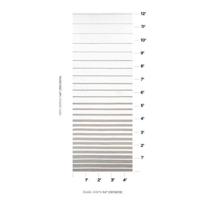 Schumacher Ribbon Applique Panel Grey On Ivory Fabric Sample 81140