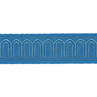 Schumacher Arches Embroidered Tape Medium Teal Trim 81151