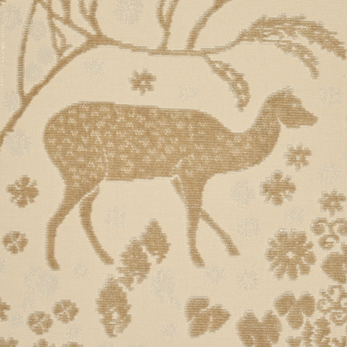 Schumacher Arbor Forest Champagne Fabric Sample 81311