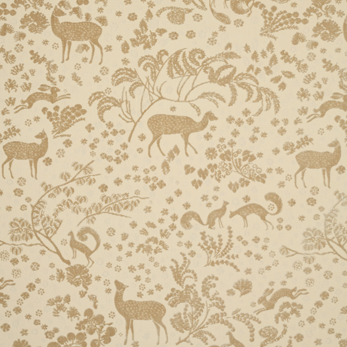 Schumacher Arbor Forest Champagne Fabric Sample 81311