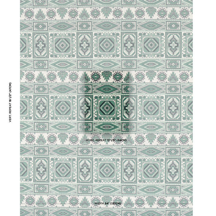 Schumacher Crowley Epingle Green Fabric 81331