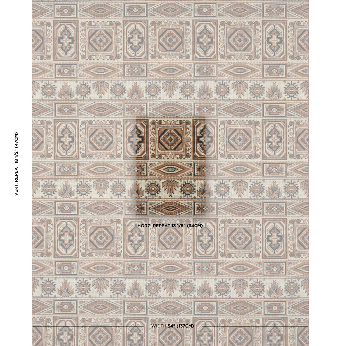 Schumacher Crowley Epingle Brown Fabric 81332