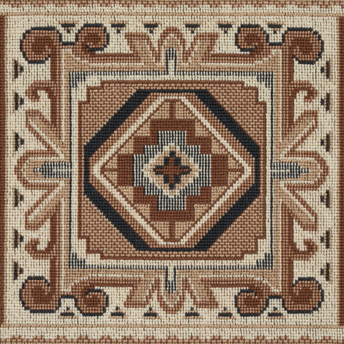 Schumacher Crowley Epingle Brown Fabric Sample 81332