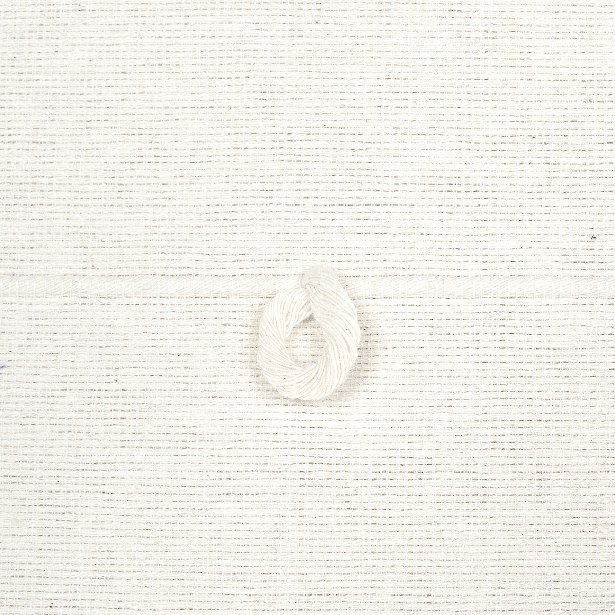 Schumacher Globo Knotted Handwoven White Fabric 81382