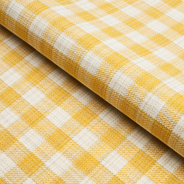 Schumacher Martina Plaid Indoor/Outdoor Yellow Fabric 81413