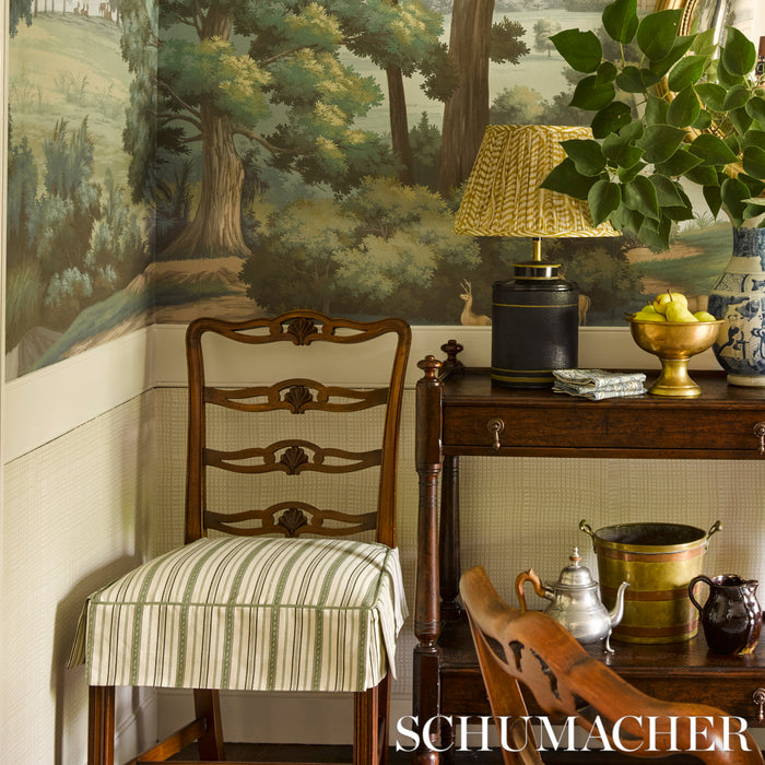 Schumacher Lightfoot Stripe Moss Fabric 81442