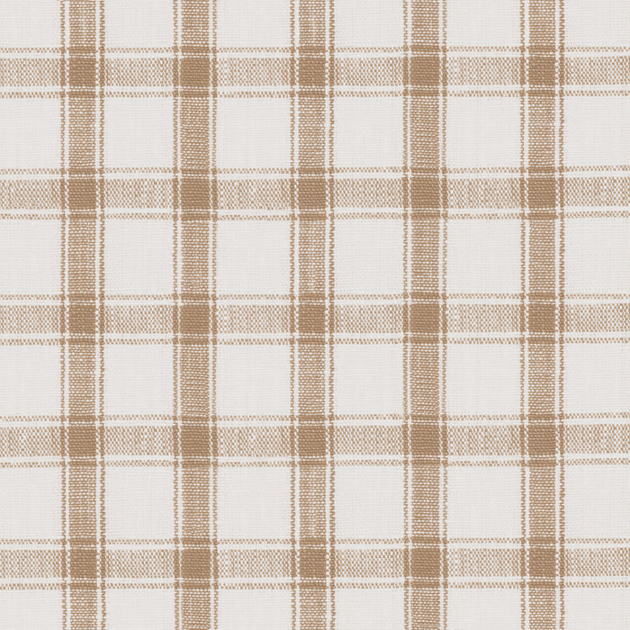 Schumacher Crawford Linen Check Neutral Fabric Sample 81454