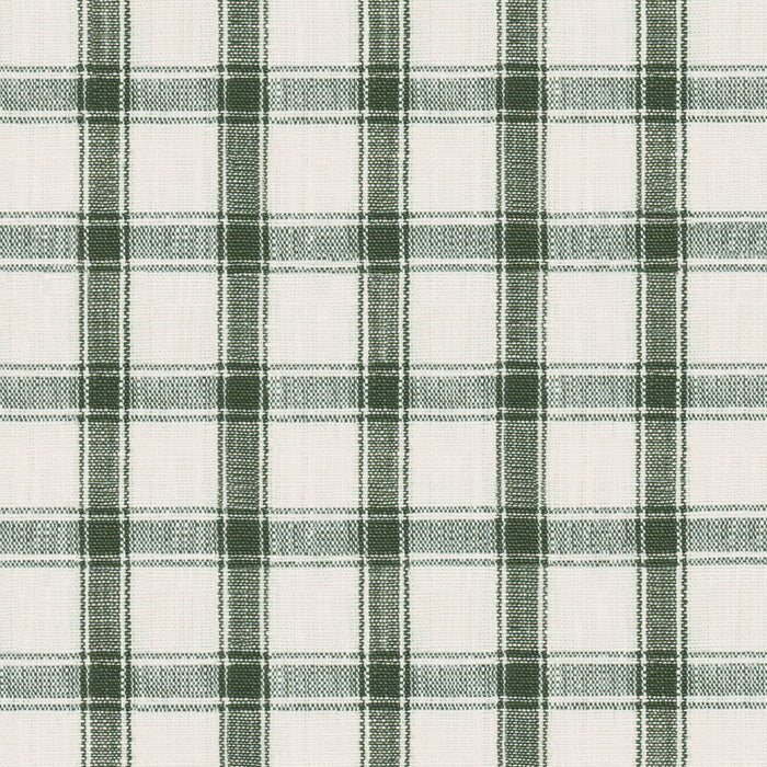 Schumacher Crawford Linen Check Forest Fabric 81456
