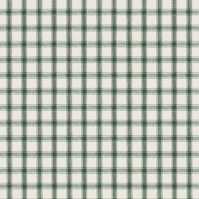 Schumacher Crawford Linen Check Forest Fabric 81456