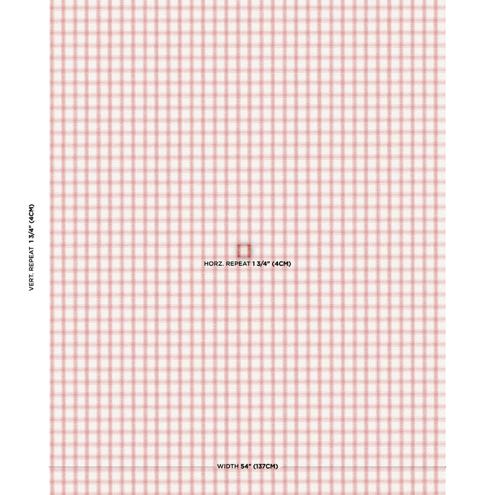 Schumacher Crawford Linen Check Red Fabric 81457