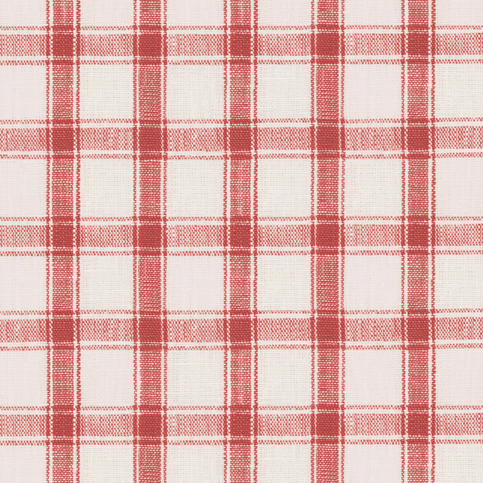 Schumacher Crawford Linen Check Red Fabric 81457