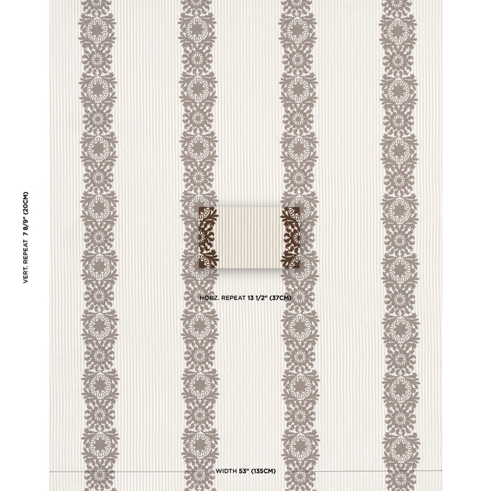 Schumacher Joelle Stripe Chocolate Fabric 81540
