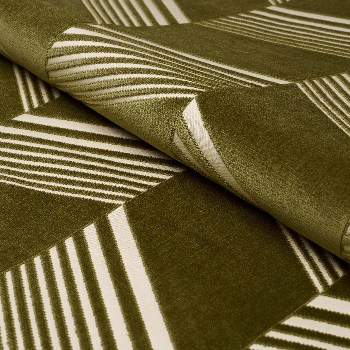 Schumacher Jessie Cut Velvet Olive Fabric 81574