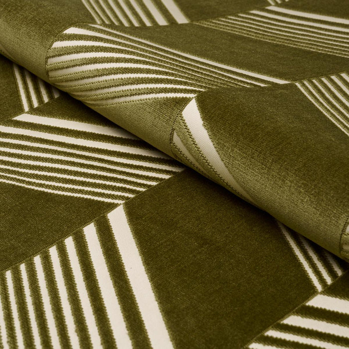 Schumacher Jessie Cut Velvet Olive Fabric 81574