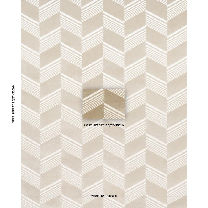 Schumacher Jessie Cut Velvet Sand Fabric Sample 81576