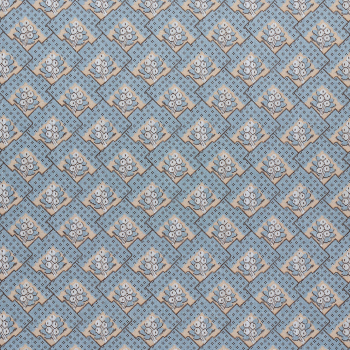 Schumacher Blair Silk Epingle Worcester Blue Fabric Sample 81602