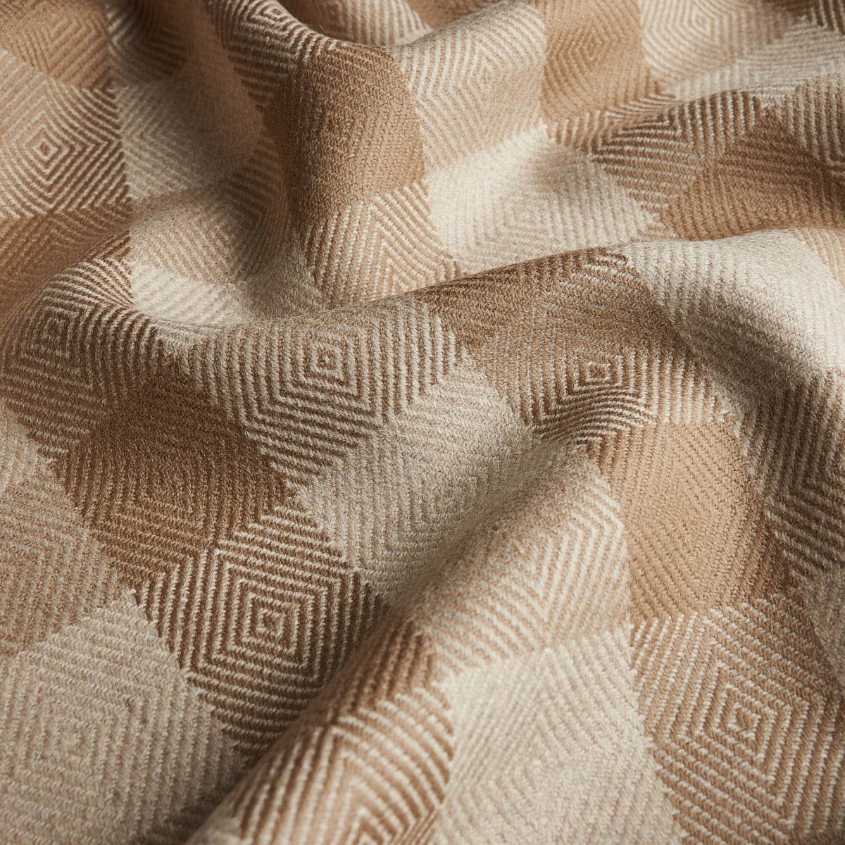 Schumacher Galt Wool Check Coffee Fabric 81611