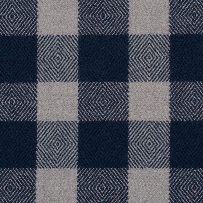 Schumacher Galt Wool Check Indigo Fabric Sample 81615