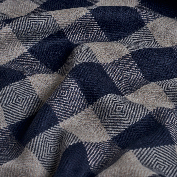 Schumacher Galt Wool Check Indigo Fabric Sample 81615