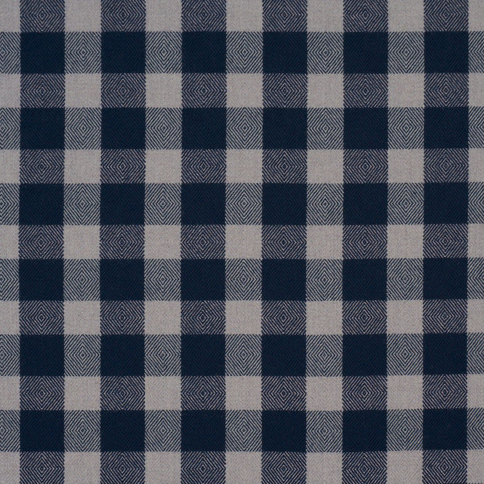 Schumacher Galt Wool Check Indigo Fabric Sample 81615