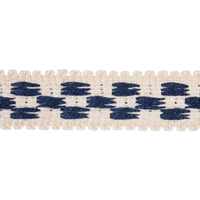 Schumacher Crawford Check Tape Narrow Indigo Trim 81620