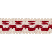 Schumacher Crawford Check Tape Narrow Cornwallis Red Trim 81621