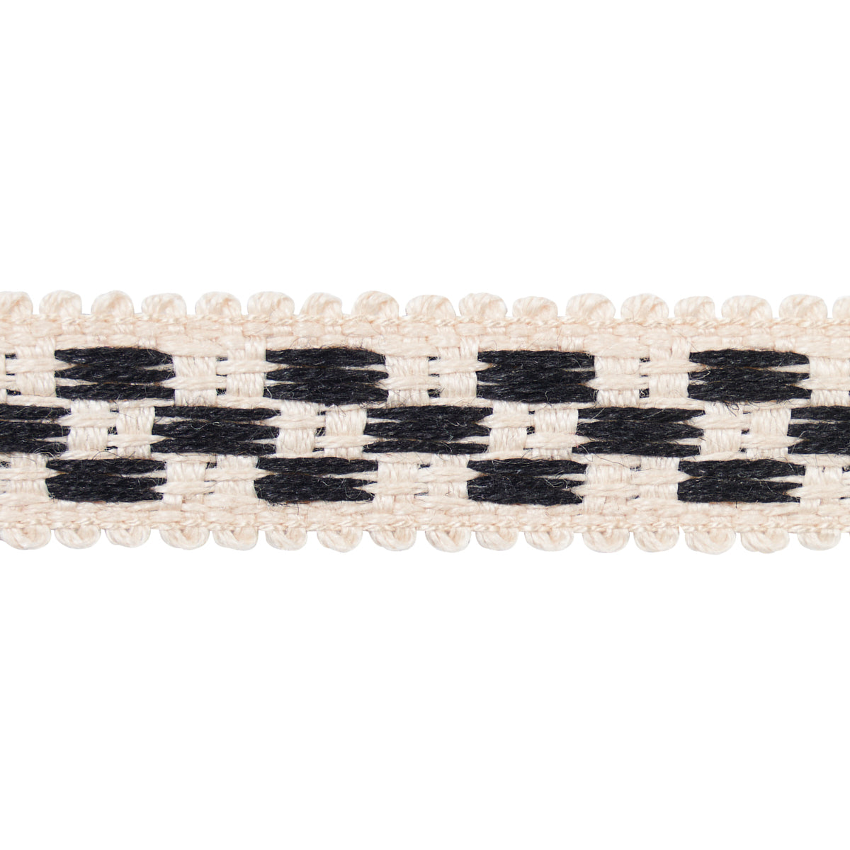 Schumacher Crawford Check Tape Narrow Basalt Trim Sample 81623