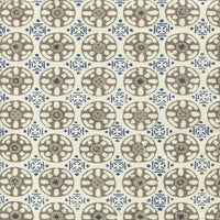 China Seas Kediri Batik Navy Charcoal Grey Light Grey Fabric 8170-06