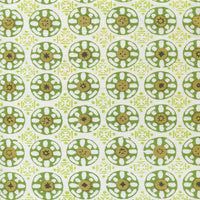 China Seas Kediri Batik Jungle Lime Avocado Dark Green Fabric 8170-09
