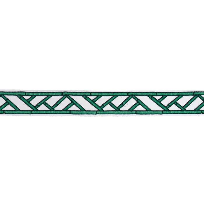 Schumacher Bamboo Trellis Tape Green Trim Sample 81741