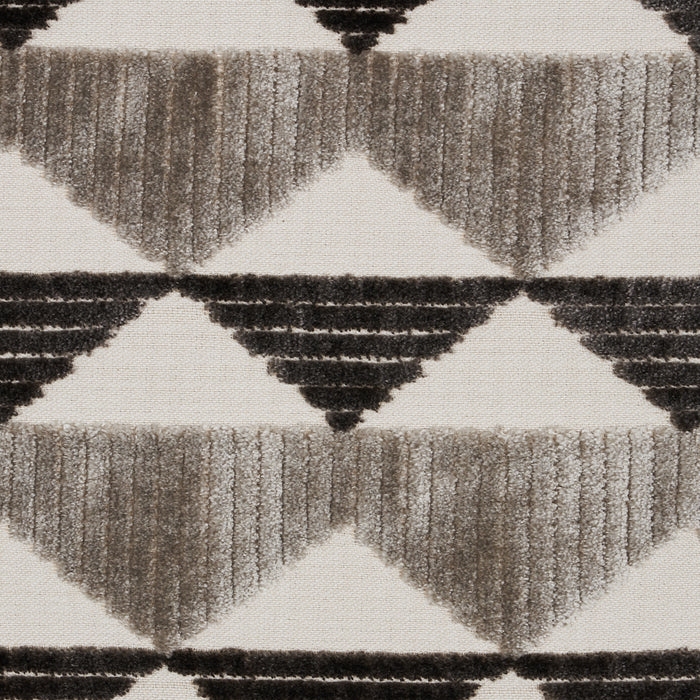Schumacher Ridge Line Velvet Stone Grey Fabric 81822