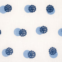 Schumacher Taylor Embroidery Blue On Ivory Fabric 81841