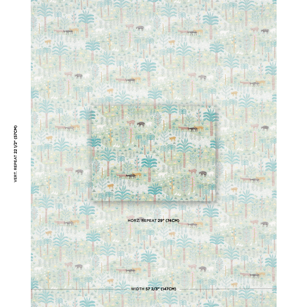 Schumacher Las Colinas Scenic Tapestry Green Fabric Sample 81960